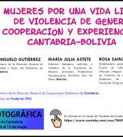 Webinar: Mujeres por una vida libre de violencia de género: Experiencias Cantabria-Bolivia